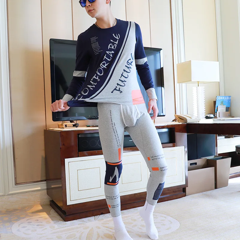 Молодежное модное термобелье для мужчин персонализированный хлопковый осенний