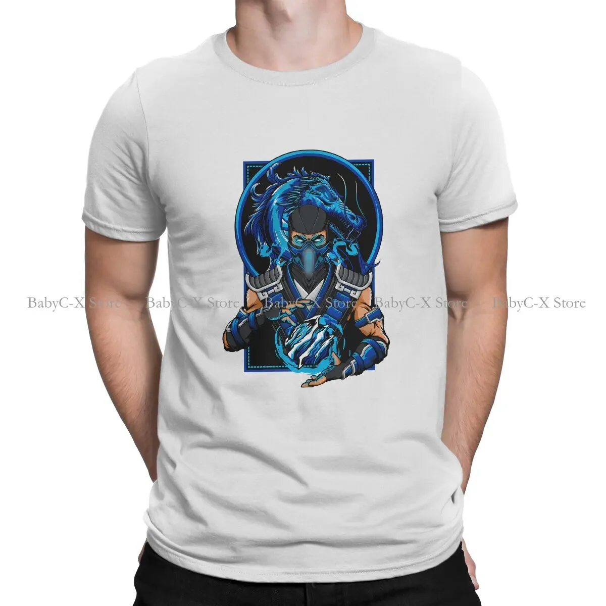 Cryomancer Round Collar TShirt Mortal Kombat MK Midway Game Original T Shirt Men Tops Individuality