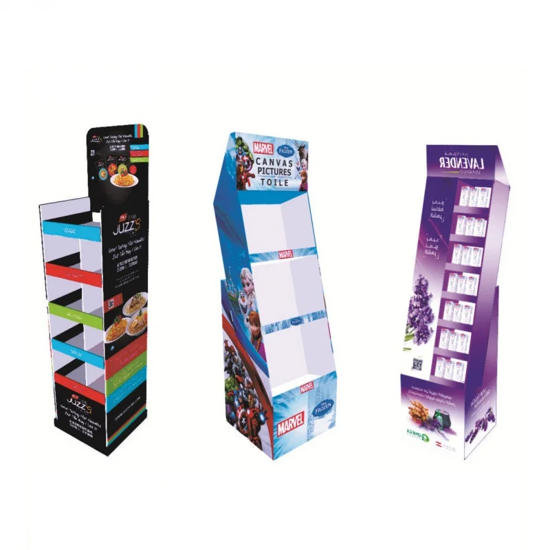 

Custom Corrugated Stand Cardboard Free Standing Floor Display Shelf Retail Store Promotion Paper Display Racks
