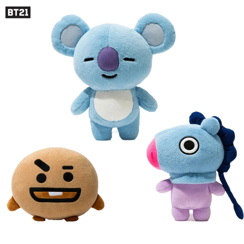 Kpop Bts стоячие Плюшевые игрушки мультфильм Bt21 Tata Rj Chimmy Cooky Shooky Mang Koya Детские