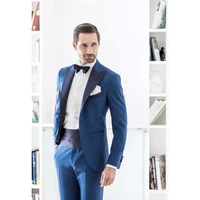 classic royal blue mens suit fit wedding groom tuxedo party ball blazer 2 piece banquet jacket pants terno masculino