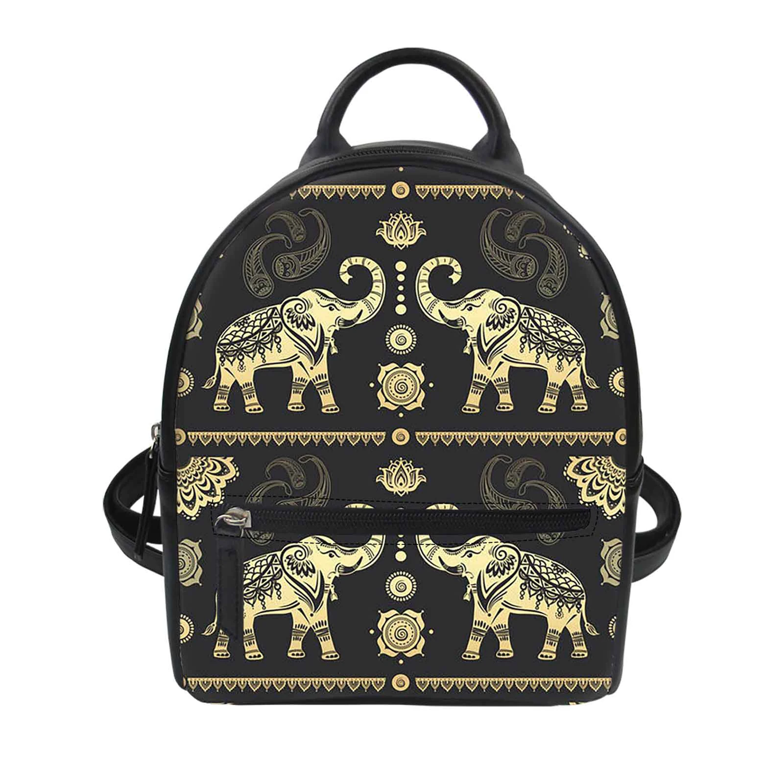 

Elephant Design Women Small Backpack Fashion PU Leather School Bags for Teenager Girls Female Travel Zaino Donna