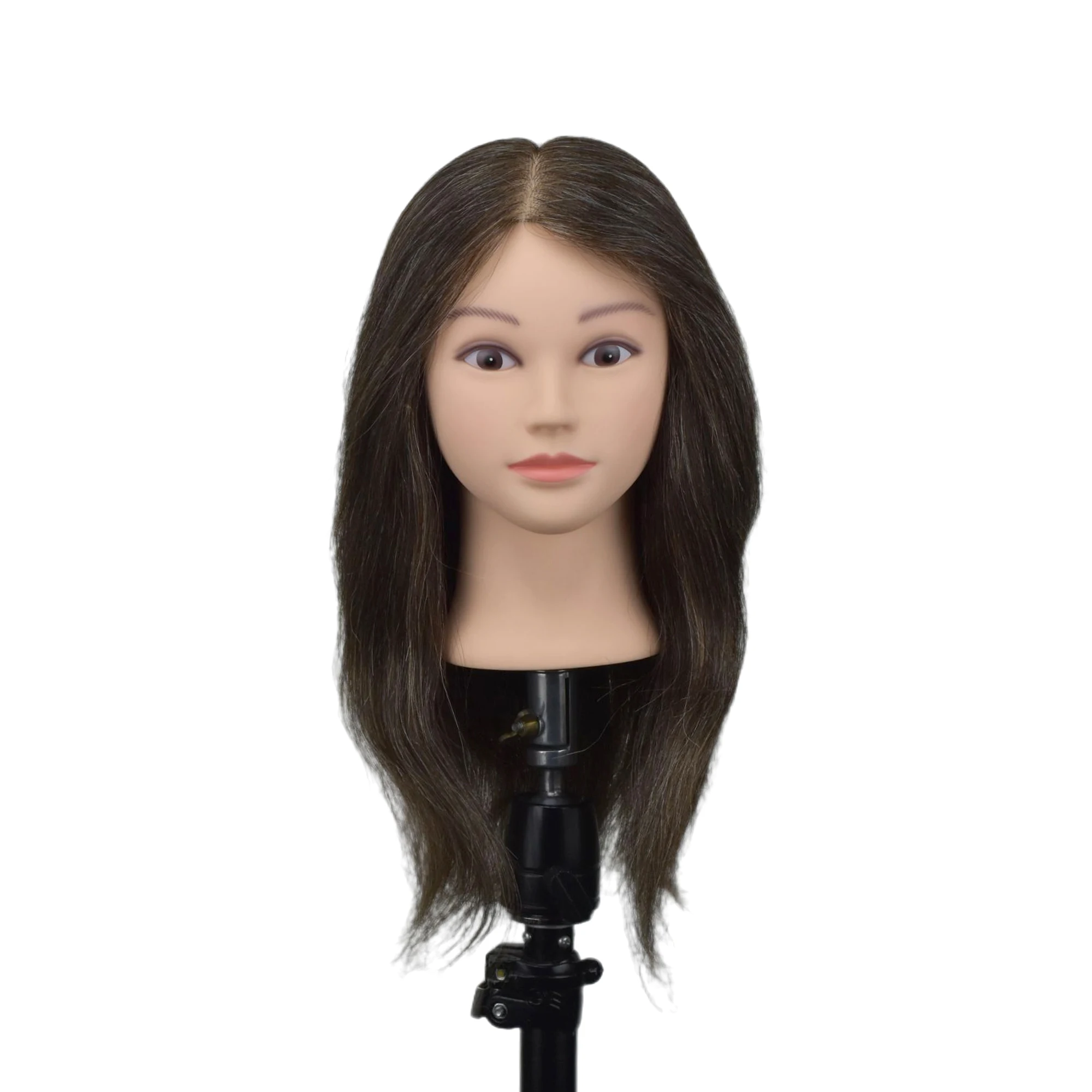 Mannequin-Head with 40CM Mixed Hair Dark Brown Training Head Salon Female Mannequin Training Doll Head Wig Head