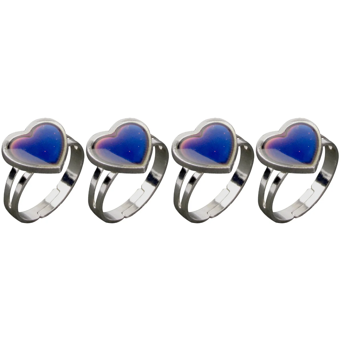 

4 Pcs Fashion Color Changing Temperature Ring Mood Open Ring for Teens Girl