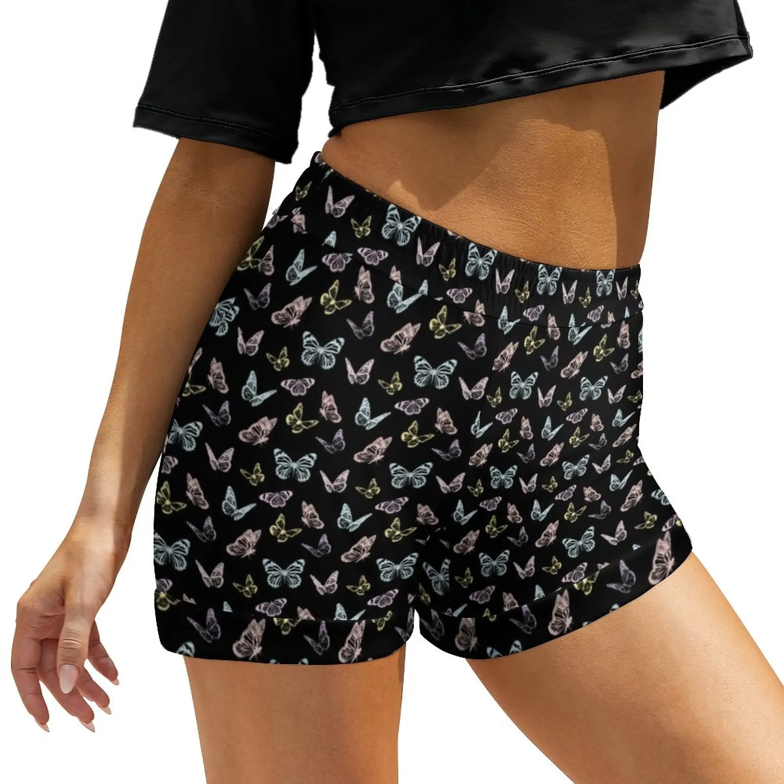 

Colorful Pastel Butterfly Shorts High Waist Kawaii Shorts Street Wear Oversized Short Pants Summer Print Bottoms