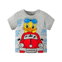 cute duck drive a car summer short sleeve t shirt unisex children t shirt boys girls t shirt pullover kids tees tops