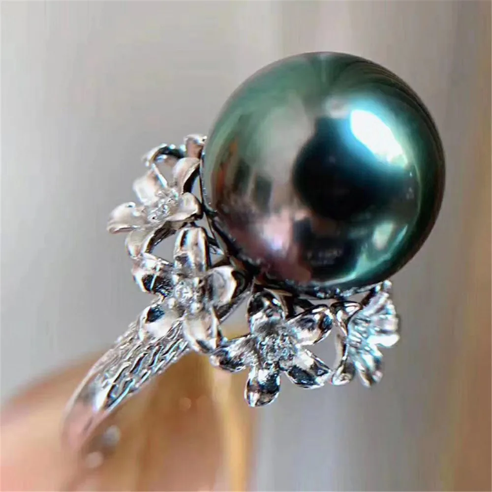 

DIY Pearl Ring Settings S925 Sterling Silver Accessories Fashionable Adjustable Holder Is Suitable For Mounting 9-11mm Beads