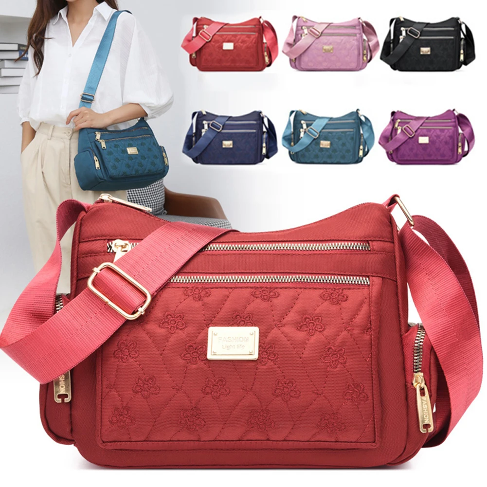 

Сумка-мессенджер женская из ткани Оксфорд, модная вместительная саквояж на плечо для отдыха, трендовая Сумочка с несколькими карманами, чемоданчик кросс-боди для девушек