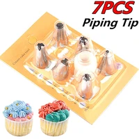 cheap 6pcs cake pastry decor tool stainless steel piping tip cupcake decorating cream nozzle home kitchen baking accessories