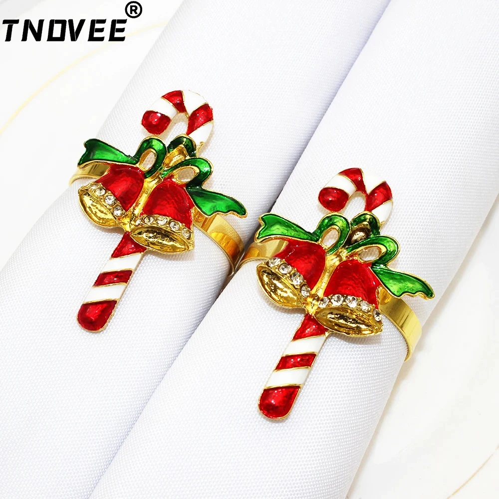 6 шт. изящные кольца для салфеток рождественские конфеты держатель на День