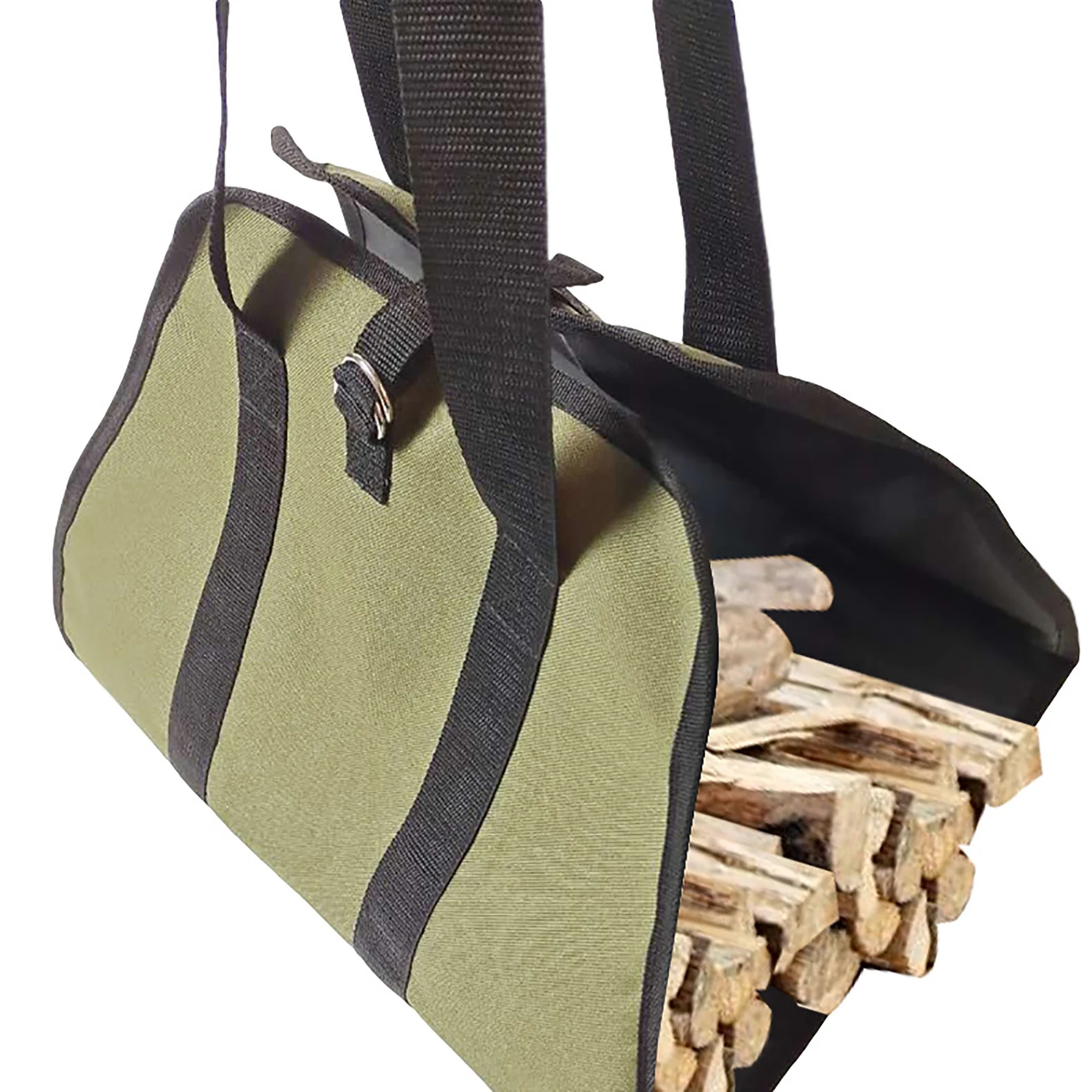 

Firewood Carrier Log Carrying Bag Wood Carrier For Fireplace 16oz Waxed Canvas With Handles For Camping Fireplace Wood Stove