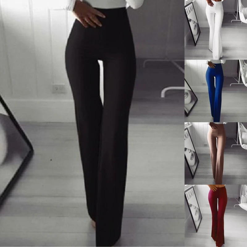 

Women Fashion Trousers 2023 Spring New Multi Colors Slim Trumpet Trendy Pants Ladies Commuter Slimming Stretch Wide Leg Pants