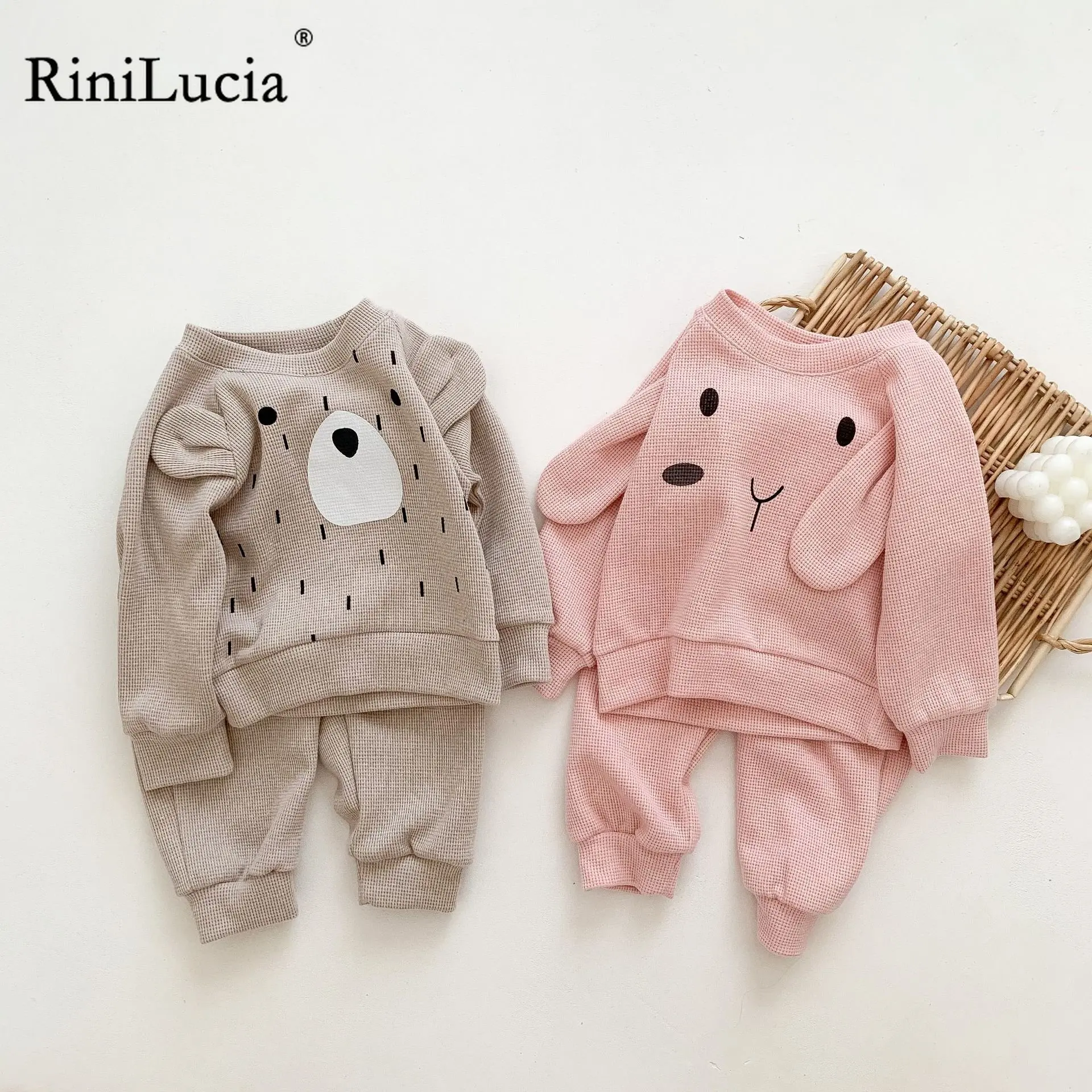 

RiniLucia Baby Clothes Sets Infant Autumn Kids Outfits Baby Cartoon Sweatshirt Suit Children Tops + Pants Baby Clothing Set