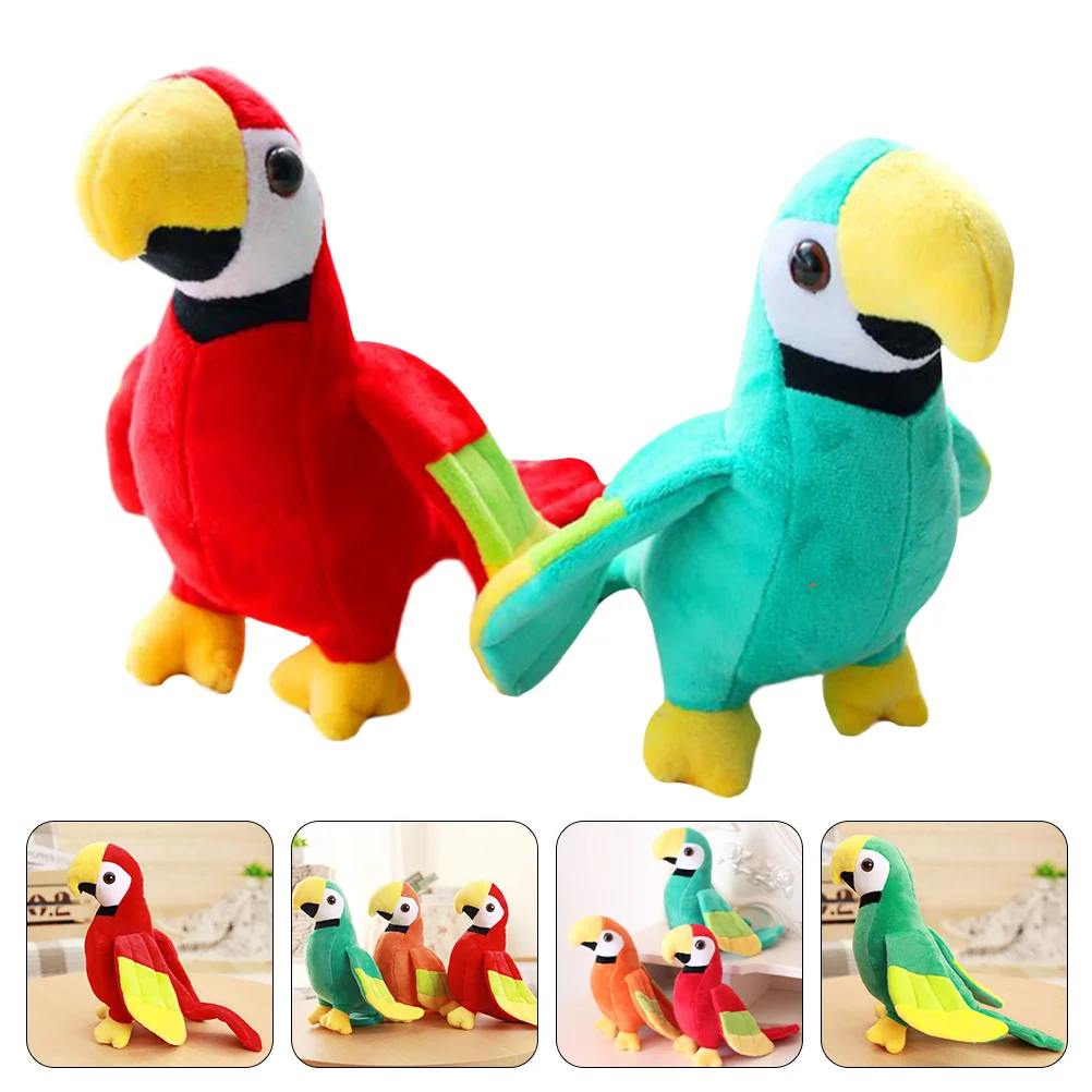 

2 Pcs Parrot Shape Plush Adorable Toy Shaped Modeling Animal Simulation Dolls Imitation Plaything Child