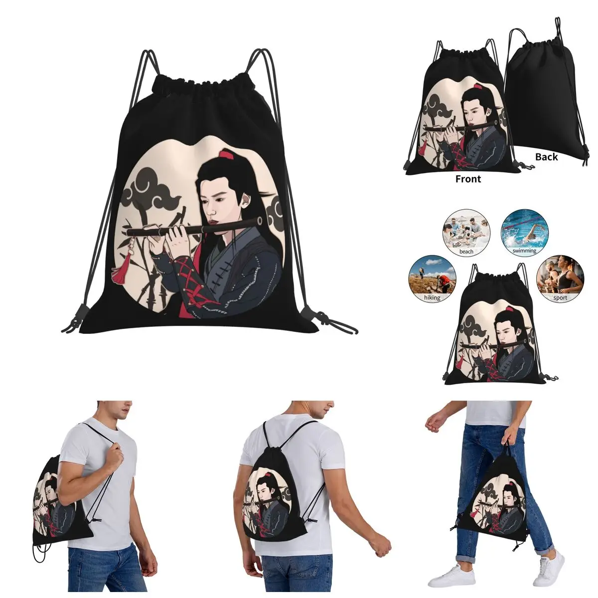 

Wei Wuxian Wei Wuxianirt Drawstring Bags Gym Bag Casual Graphic Backpack Humor Graphic R246 Infantry pack