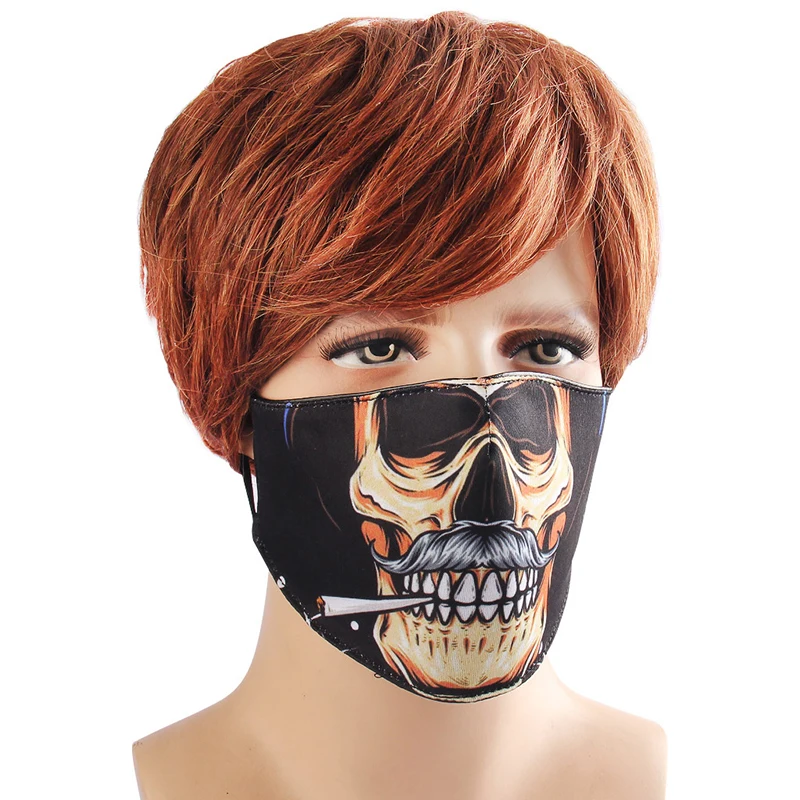 

European and American Punk Leather Mask Ear Hanging Rivet Rope Snake Pattern Mask Dust-proof Outdoor Locomotive Riding Mask Male