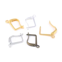 20pcs gold silver french earring hooks square loop earwire for diy jewelry ear setting clips clasp making findings accessories