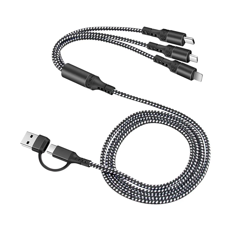 Мульти-кабель для зарядного устройства типа C 5в1 Usb C To C Зарядный провод Typec Micro Usb Cabos 1,2 м для Samsung S25 Ultra Iphone Xiaomi Pixel (art.: 3920cf25fca3e) - 3920cf25fca3e