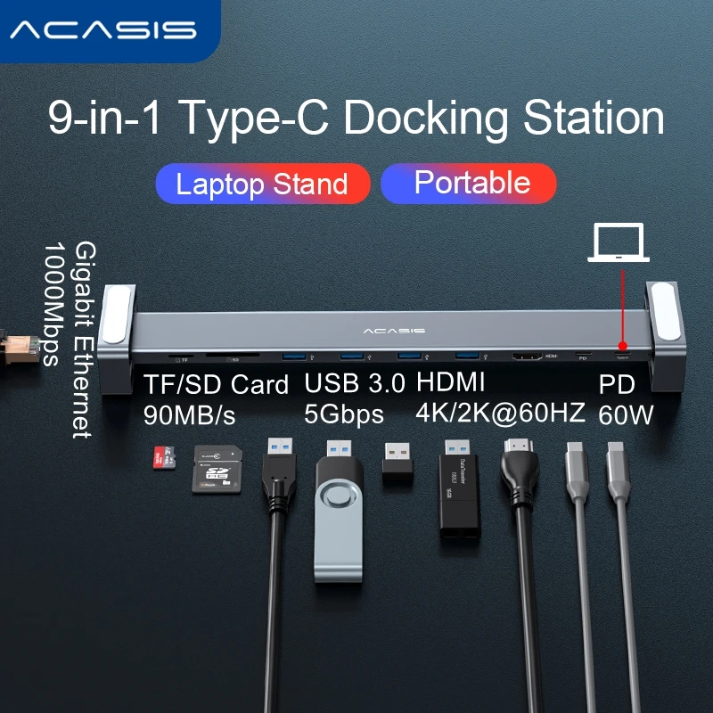 Usb C концентратор док-станция типа для нескольких PD зарядки 3 0 HDMI-совместимый Rj45