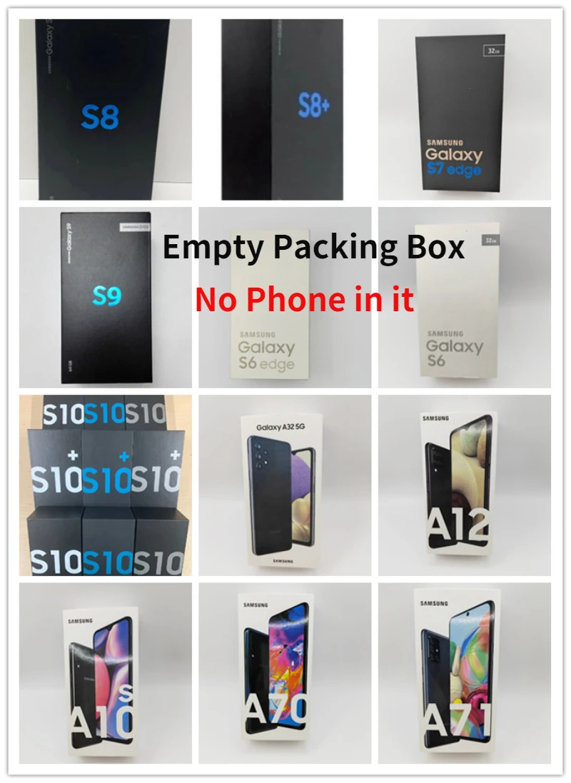 

Полная новая пустая упаковочная коробка для телефона S6 S7 Edge Note8/9 S8 S8 + S9 S10e A02s A10s A32 A70 A80 пустая Розничная коробка новая посылка вочная коробка