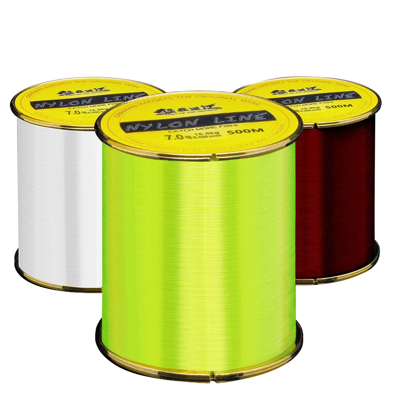 500m Nylon Fishing Line Super Strong Brand Fishing Line 4 Colors Monofilament Main Line Rock Sea Telescopic Pesca Accesorios Mar