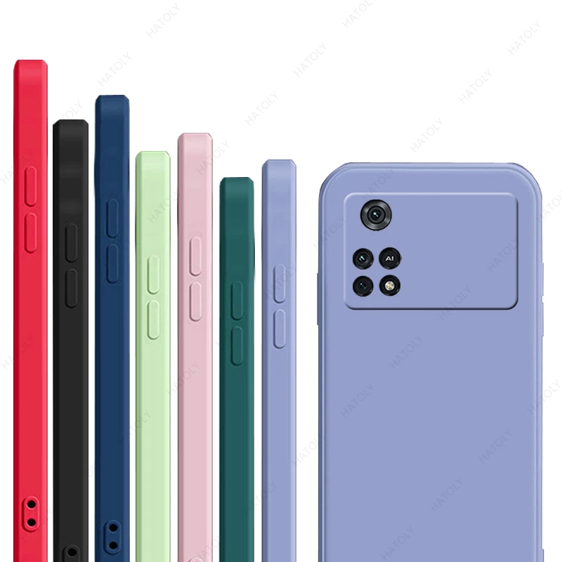 Чехол для Poco M4 Pro 4G чехол Xiaomi M3 Оригинальный из жидкого силикона бампер телефона X4