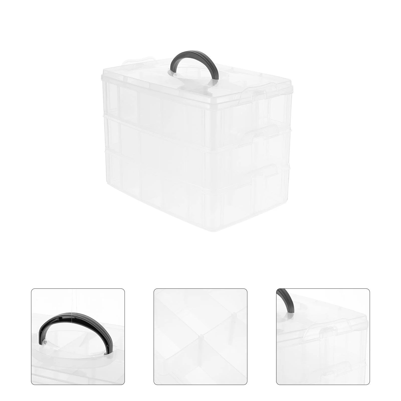 

Storage Box Organizer Craft Containers Holder Case Clear Grids Plasticbeads Crafts Boxes Stackable Dividers Socks Tier Sewing