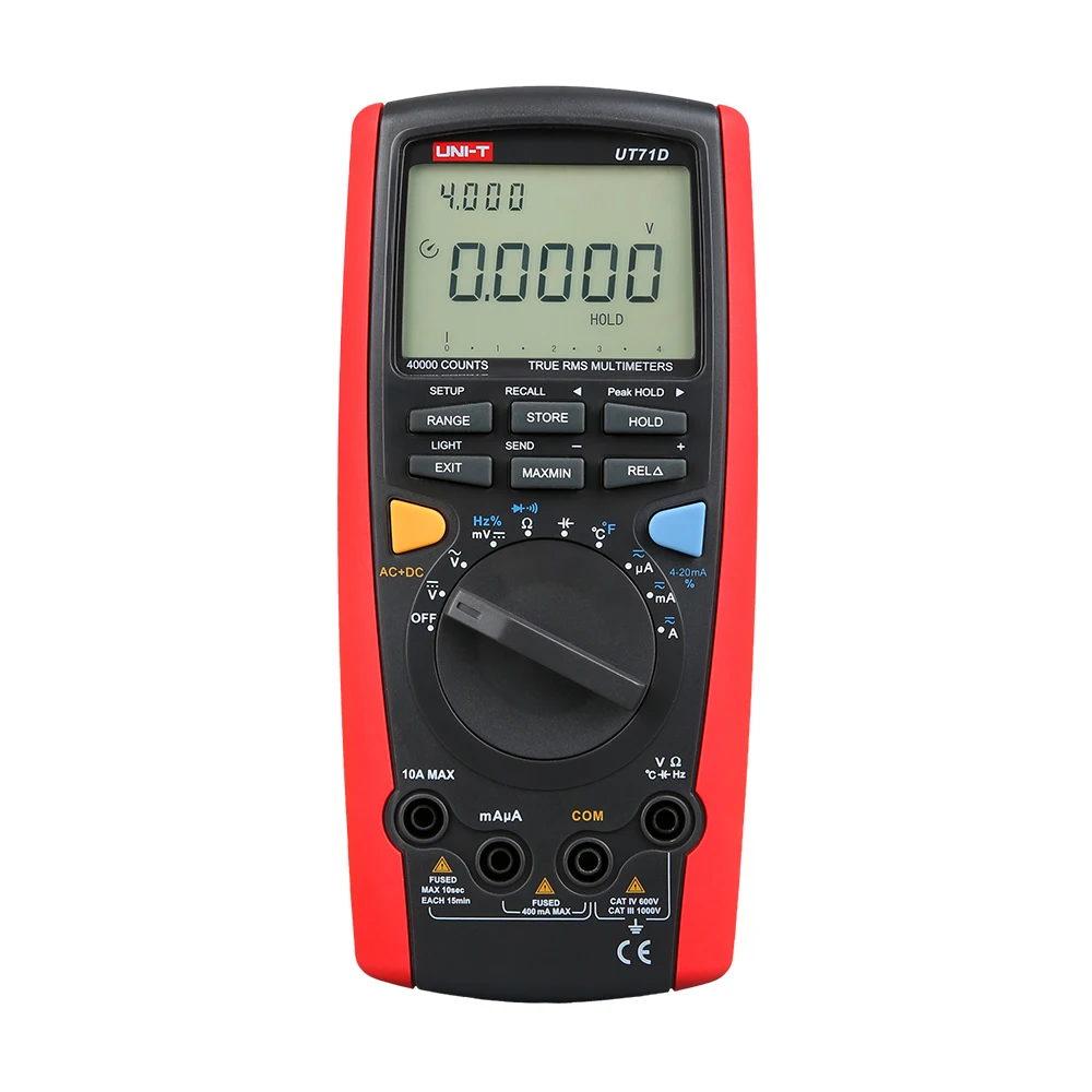 

UT71D High Precision True Rms Intelligent Digital Multimeter Over Range Alarm Lcd Display 39999 Count Industrial Multimeter