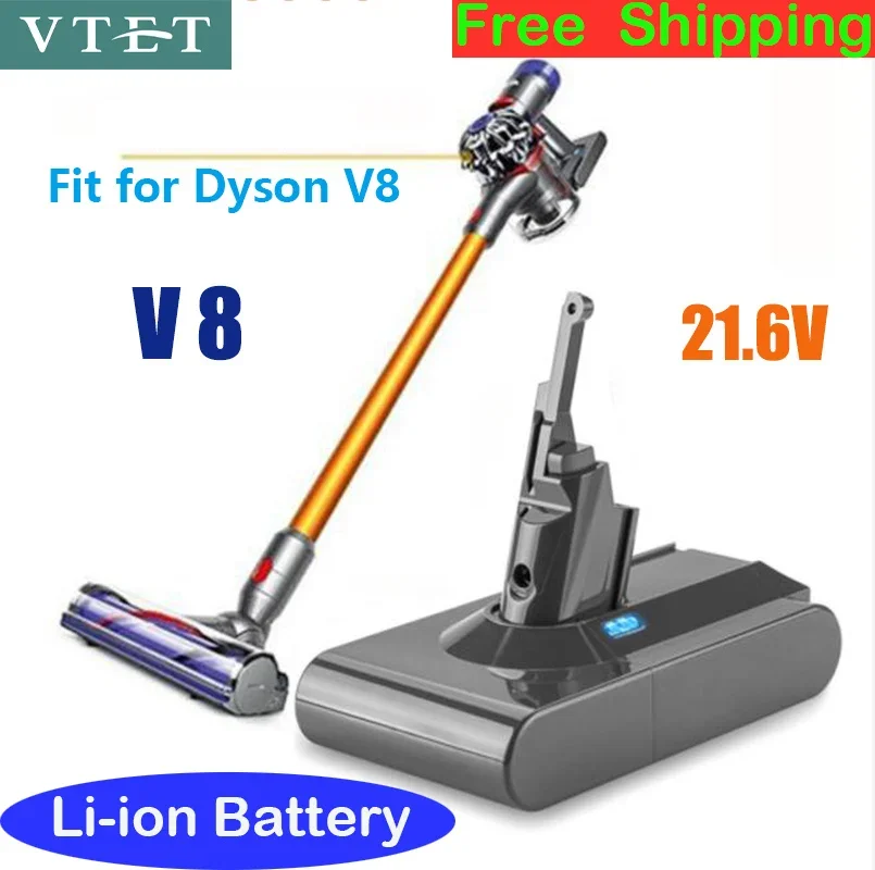 Сменный аккумулятор Dyson V8, 21,6 в, 38000 мАч, для пылесоса Dyson V8 ...