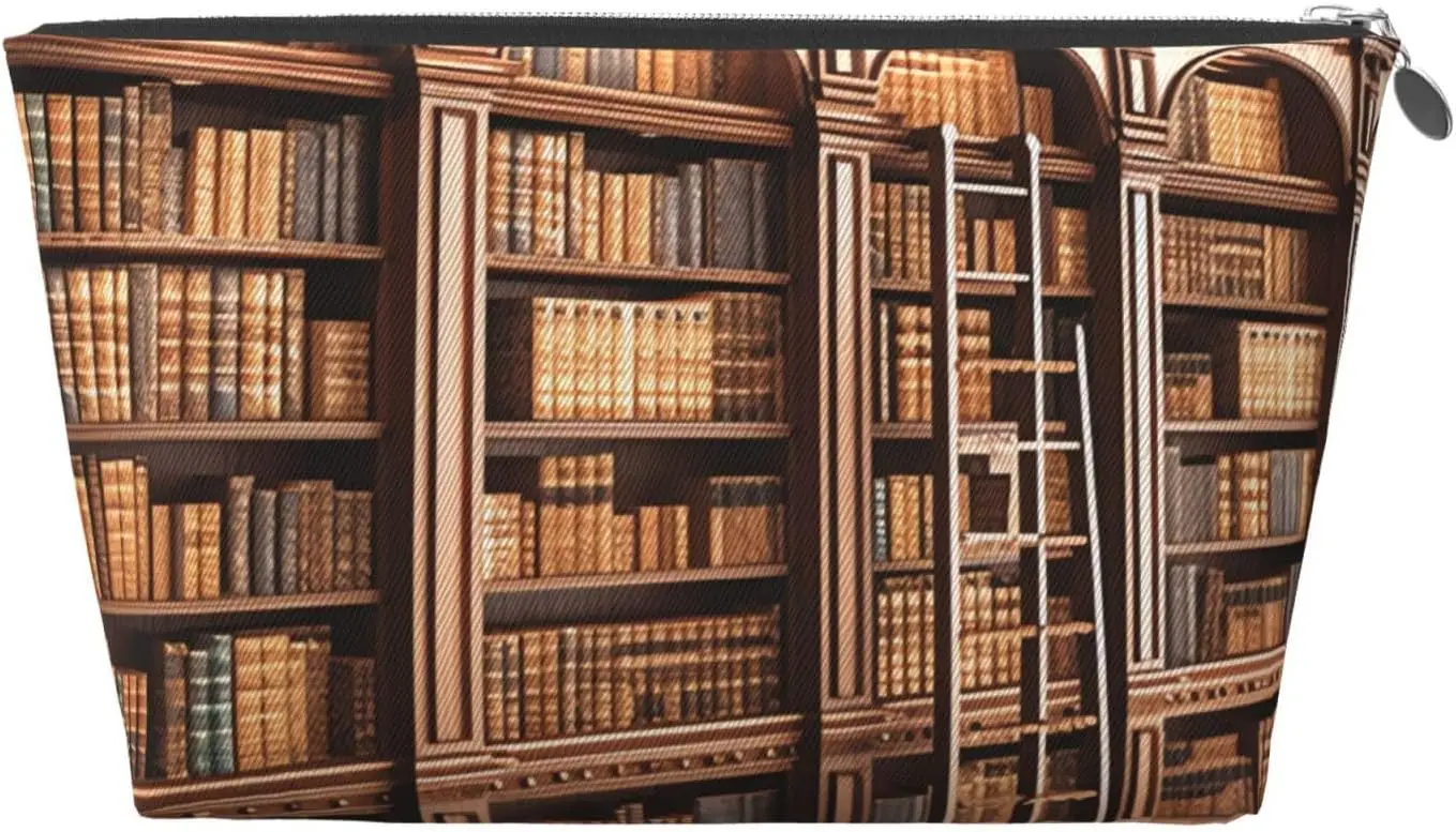 Библиотечный книжный шкаф с принтом кожаная дорожная сумка для туалетных