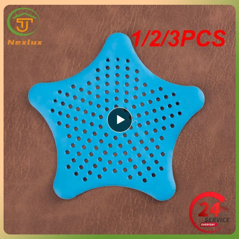 

1/2/3PCS Kitchen Sink Strainers Five-pointed Star PVC Filter Sewer Sink Waste Strainer Drain Catcher Cover Kitchen Sink