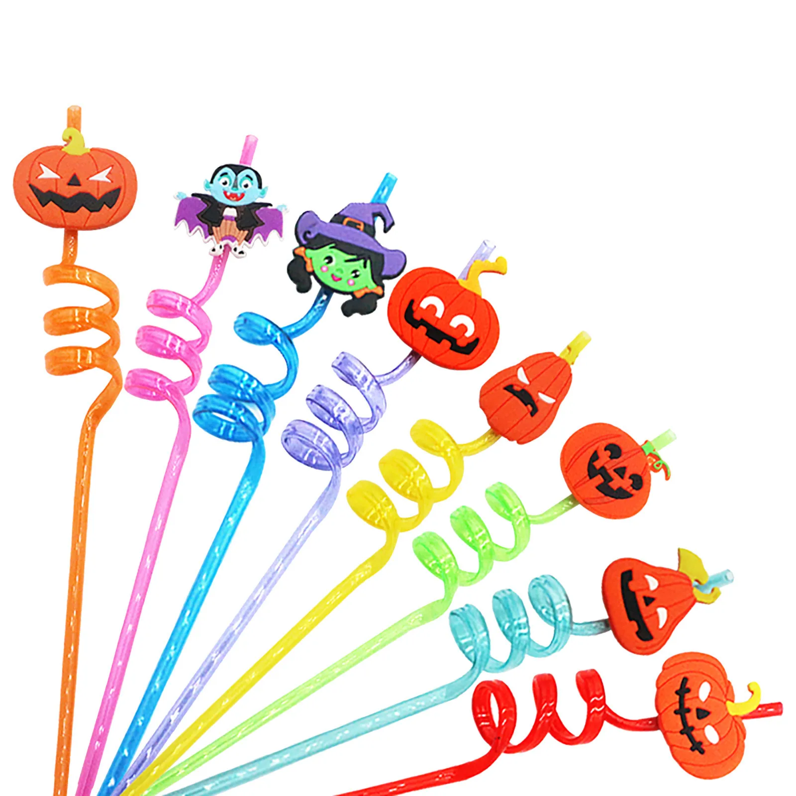 

Многоразовые соломинки для Хэллоуина, украшение для вечерние НКИ на Хэллоуин, вечеринка на день рождения вечерние 8 соломинок оптом, высоки...