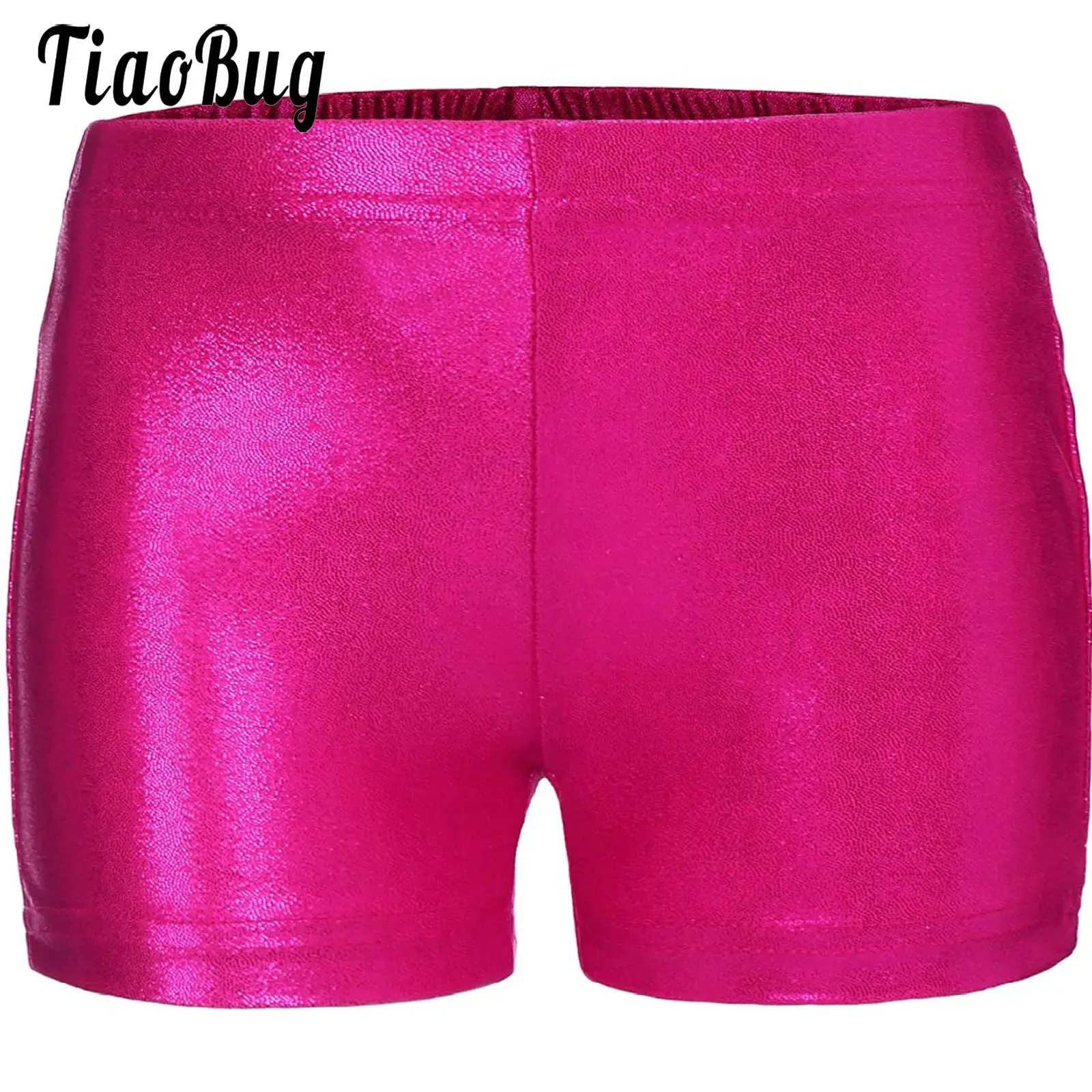 

Toddler Kids Girls Metallic Dance Shorts Girls Gymnastics Athletic Shorts Tumbling Boxer Bottoms for Yoga Sports Cycling Running