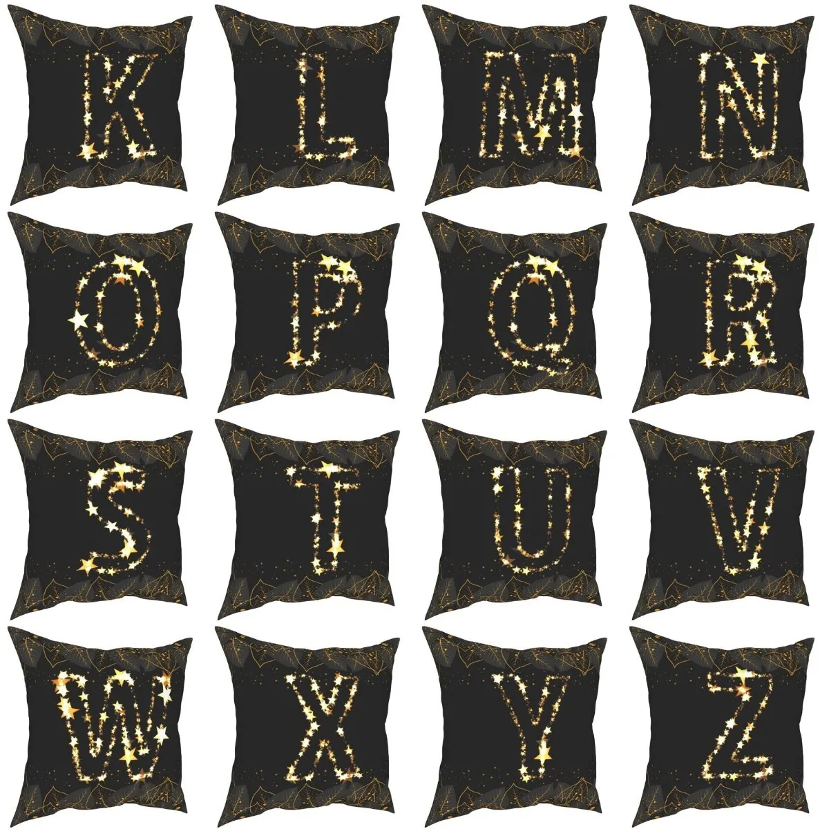 

ROBTM Gold Star Letters Style Printing Pillow Cushion Cover Home Pillowcase Case Customized For Sofa DIY Logo Pillowcase