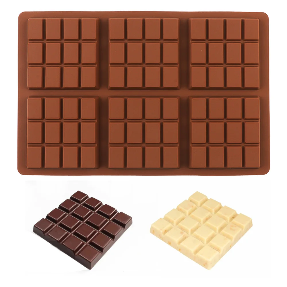 

2022 New Silicone Molds for Break Apart Chocolate Bar Molds Flexible Wax Melt Mold Silicone Protein and Energy Non-Stick