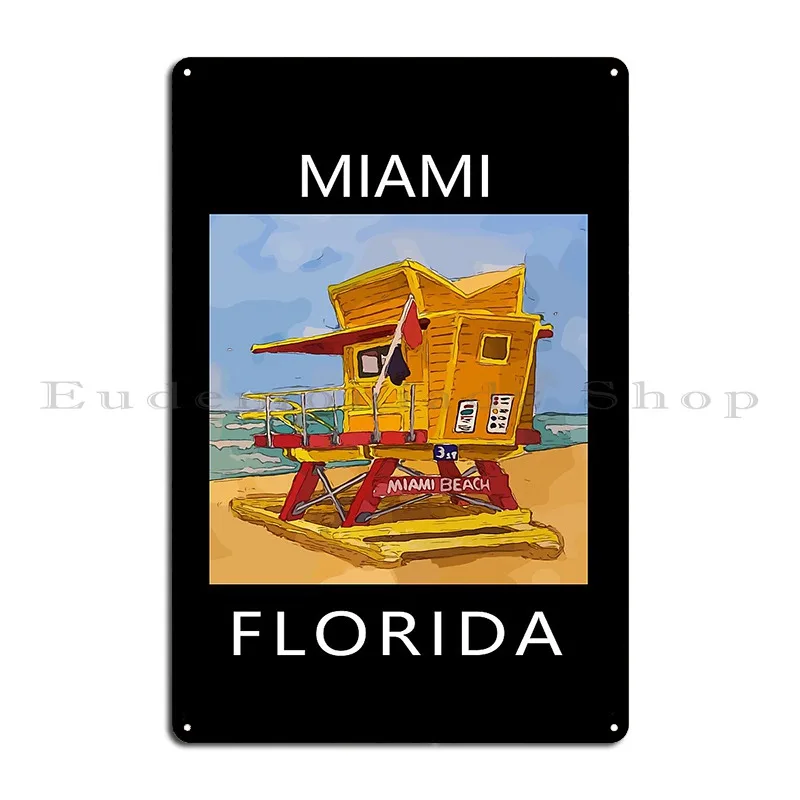 Фото Miami Florida Welshdesigns металлическая табличка настенная табличка домашний дизайн настенная пещера клубная вечеринка жестяная вывеска плакат №2