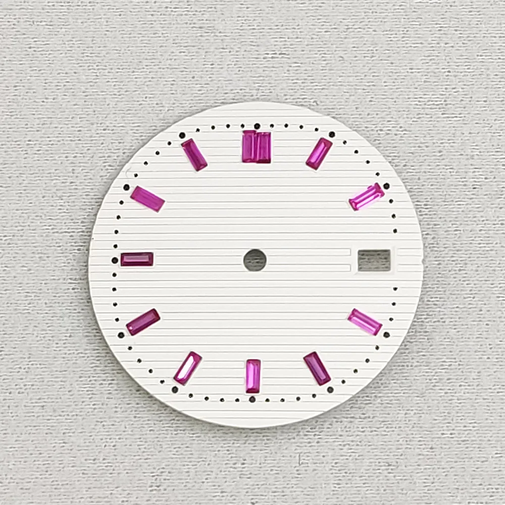 29.8mm Men's Watch Accessories  Nautilus DialLatest Decoration Purple Green Crystal Aseptic Dial Fits the Japanese NH35 Caliber