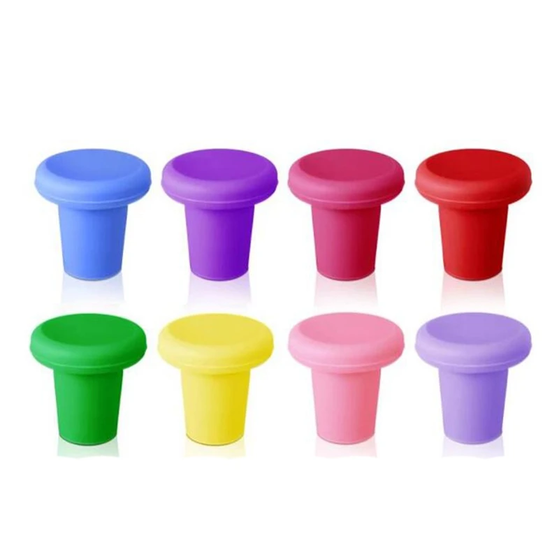

8 Pcs Silicone Wine Bottle Stoppers,Reusable Beer Bottle Stoppers Sealer Keep Fresh Corks For Beer Champagne Beverage
