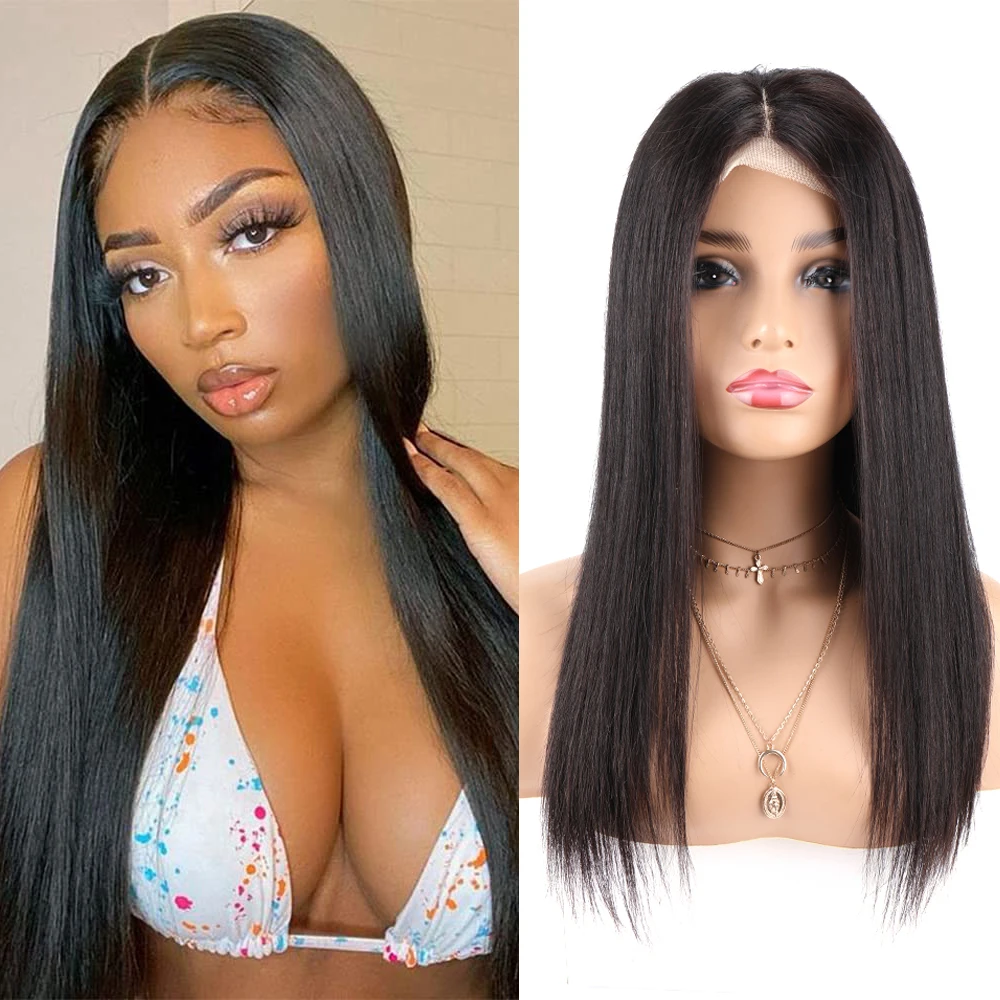 18Inch Straight Lace Front Wig 4X4 Hd Lace Frontal Wig Transparent Lace Closure Wig Glueless Lace Human Hair Wigs for Women