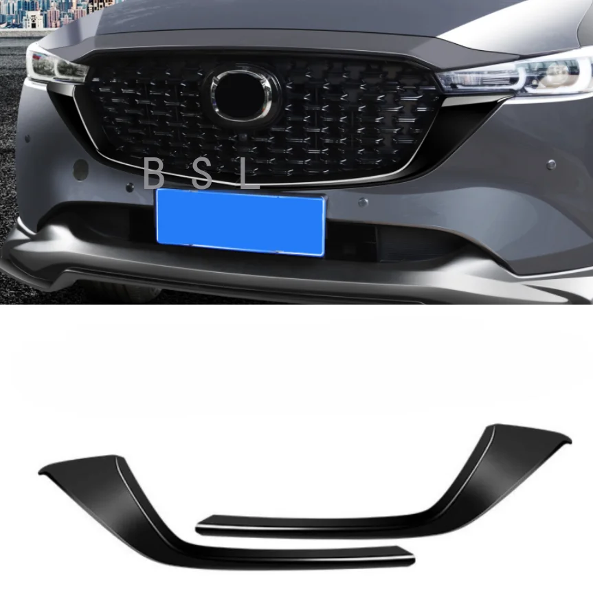 

Автомобильные аксессуары для Mazda CX-5 CX5 2022, глянцевая черная передняя решетка, боковая декоративная крышка, отделка, 2 шт.
