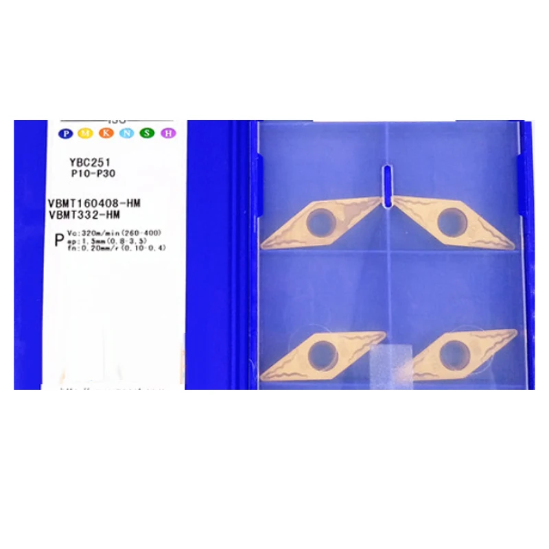 10 шт. VBMT160412-HM YBC251 твердосплавные пластины токарный инструмент с ЧПУ резак для