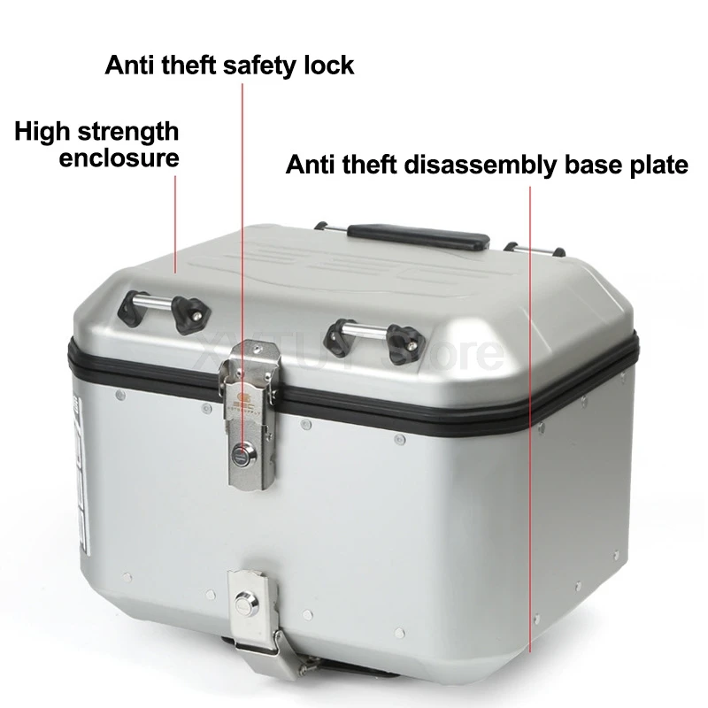 Ящик для мотоциклетного шлема 45 л хвостовой верх из алюминиевого сплава
