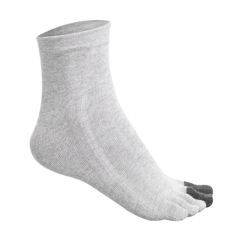 10 Pairs Men Toe Socks Pure Cotton Five Finger Middle Tube Autumn Winter Comfortable Sweat Absorbing Toe Breathable Socks