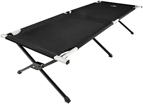 

Cot with Patented Pivot Arm - Folding Camping Cot for Car & Tent Camping - Durable Canvas Sleeping Cot - Portable Camping Ac