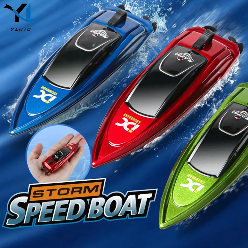 Barco teledirigido de alta velocidad, barco pequeño con luz LED de radiocontrol, barco de palmera, juguete acuático de verano, juguetes de piscina, regalos, 805