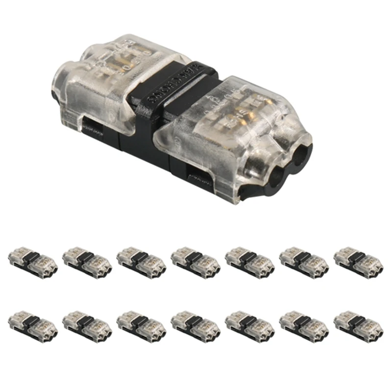 

15 H2 Strip-Free Solder-Free Connectors LED Solder-Free Quick-Connect Terminals For 24-20 AWG Stranded/Solid Wire