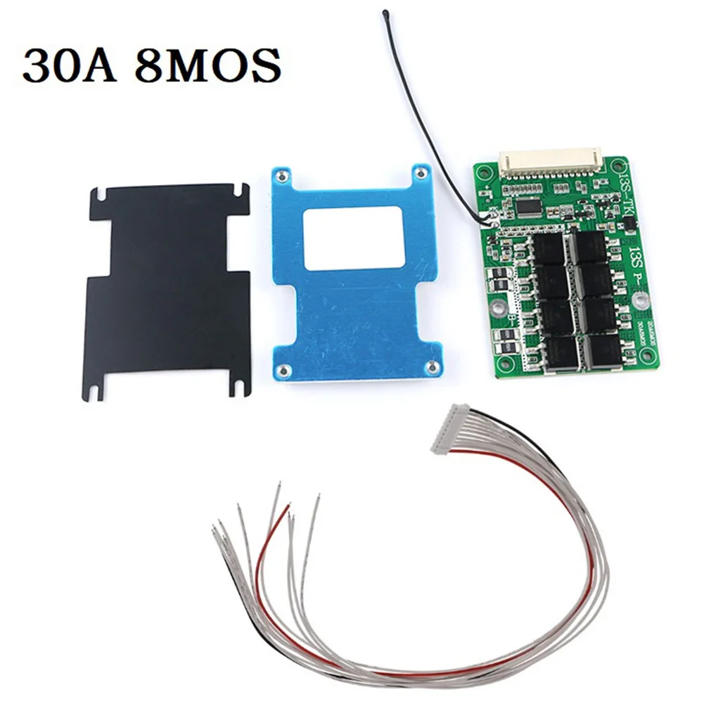 

Плата BMS 13S 48 в 20A 30A 18 650 для зарядки литий-ионного аккумулятора, сбалансированный эквалайзер, версия с температурной защитой NTC Для Escooter