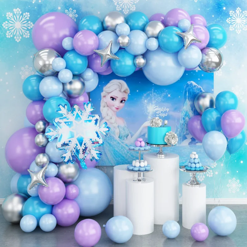 

107pcs Disney Frozen Theme Balloons Garland Arch Kit Elsa Olaf Foil Globos Girls Birthday Party Baby Shower Decorations Air Ball