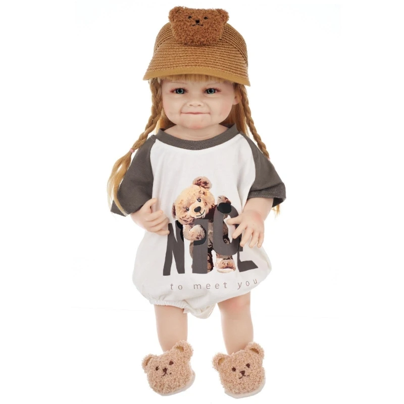 

21'' Vinyl Reborns Girl Blonde Hair Life Like Sleeping-Doll that Looks Real