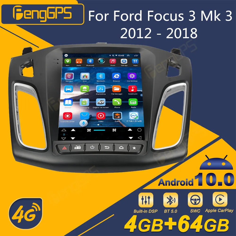 

Автомобильный радиоприемник для Ford Focus 3 Mk 3 2012 - 2018 Android, стереоприемник Tesla с экраном 2DIN, Авторадио, мультимедийный плеер, GPS-навигатор